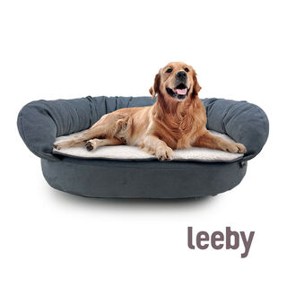 Leeby Sofá Ortopédico Viscoelástico Gris para perros